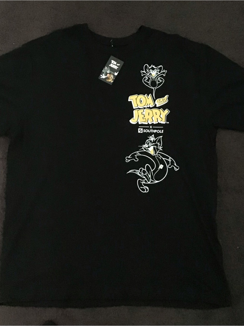 South Pole Tom and Jerry Graphic Tee - Black with Yellow and White
